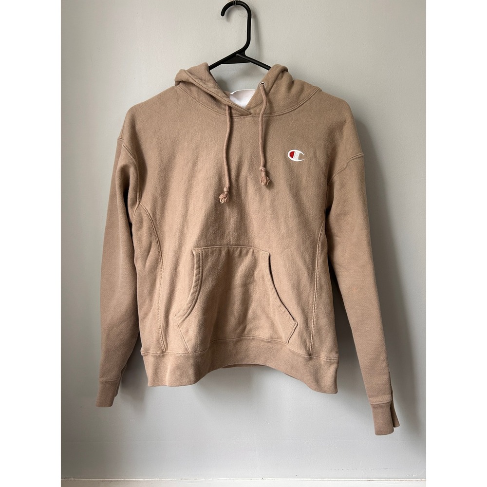 Champion Reverse Weave Hoodie Tan Beige Sweatshirt GF857 Small